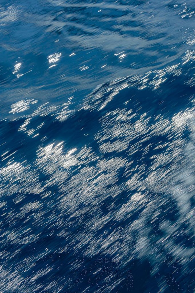 A close up of the ocean surface with waves