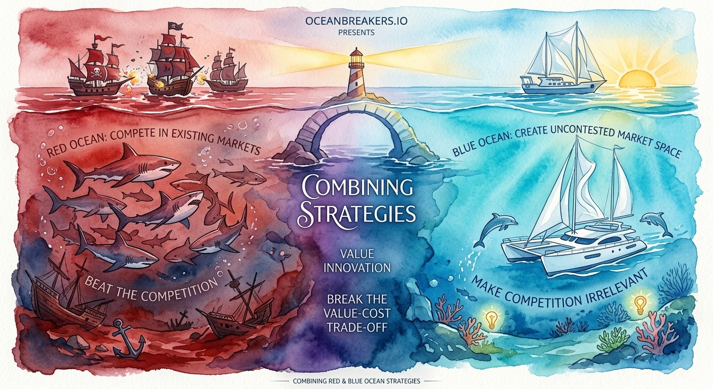 Combining Red Ocean and Blue Ocean Strategies